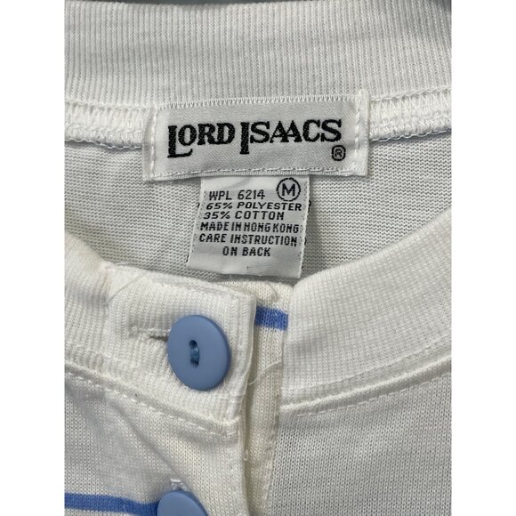 Vintage 90s Lord Isaacs Sleeveless Shirt Sz Medium Striped Floral Deadstock NEW - Picture 4 of 7